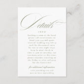 格式书法墨绿色婚礼详情 エンクロージャーカード (正面)