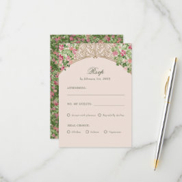 格式高い扉のエレガントなフェイク箔押し結婚式RSVP 出欠カード
