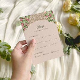 格式高い扉のエレガントなフェイク箔押し結婚式RSVP 出欠カード