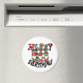 格言おもしろいすべてメリー白黒プレイド マグネット (インサイチュ (食洗機))