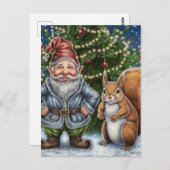 格言おもしろいとリスのクリスマス ポストカード (正面/裏面)