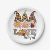 格言おもしろいは秋、カボチャの季節を愛する ペーパープレート (正面)