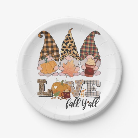 格言おもしろいは秋、カボチャの季節を愛する ペーパープレート (正面)