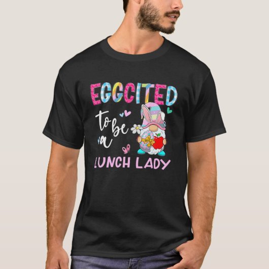 格言おもしろいナスはランチレディーバニーイースター Tシャツ (正面)