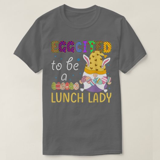 格言おもしろいナスはランチレディーバニーイースター Tシャツ (デザイン正面)