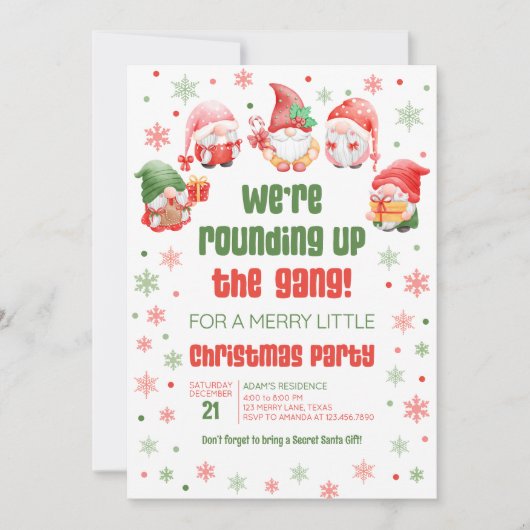 格言おもしろいホリデークリスマスパーティの招待状 招待状 (正面)