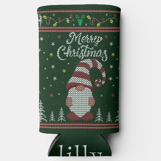 格言おもしろいメリークリスマス スリム缶クーラー (正面)