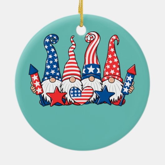 格言おもしろい愛国的アメリカ国旗かわいい格言 セラミックオーナメント (裏面)