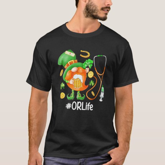 格言おもしろい聴診器またはライフビールSt patricks Tシャツ (正面)