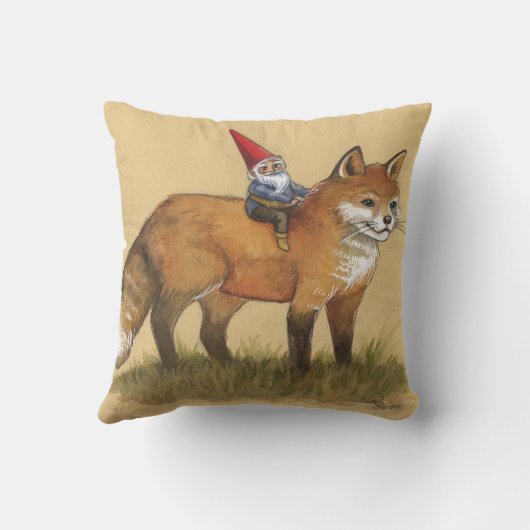 格言およびキツネの枕 クッション (裏面)