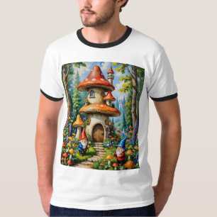 格言お洒落キノココテージファンタジーシャツ Tシャツ