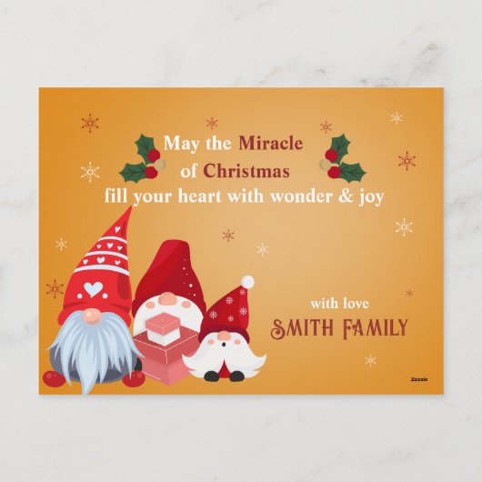 格言お洒落クリスマス家族の挨拶の写真 シーズンポストカード (裏面)
