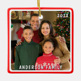 格言お洒落ズMerry Christmas写真 セラミックオーナメント