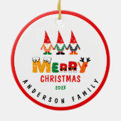 格言お洒落ズMerry Christmas One写真 セラミックオーナメント (裏面)