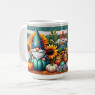 格言お洒落ヒマワリとカボチャの中 コーヒーマグカップ