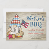 格言お洒落7月4日BBQ 7月4日パーティー 招待状 (正面)
