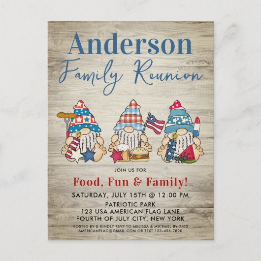 格言お洒落BBQファームハウスファミリー懇親会 インビテーションポストカード (正面)