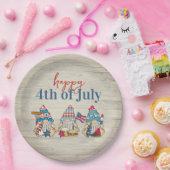 格言お洒落BBQファームハウス7月4日パーティー ペーパープレート (パーティー)