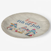 格言お洒落BBQファームハウス7月4日パーティー ペーパープレート (アングル)