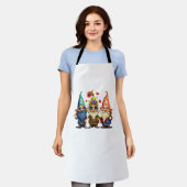 格言かわいいおもしろい格言ヒッピーひまわり平和 エプロン (着用した状態)