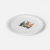 格言かわいいおもしろい格言ヒッピーひまわり平和 ペーパープレート (アングル)