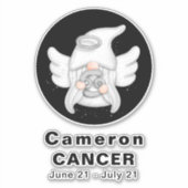 格言がん星占いサインエンジェル8"ビニールステッカー シール (正面)