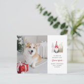 格言が後悔かわいいペットフォトクリスマス シーズンポストカード (スタンド正面)