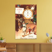 格言が時計のまわりにを組む キャンバスプリント (インサイチュ (リビング))