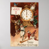 格言が時計のまわりにを組む ポスター (正面)