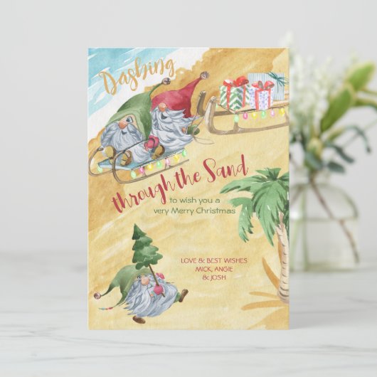 格言が砂の中をダッシュザサンドビーチクリスマス シーズンカード (スタンド正面)