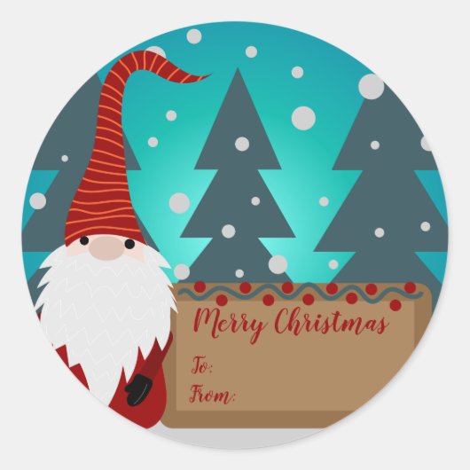 格言が雪に覆われた冬の風景聖降誕祭 ラウンドシール (正面)