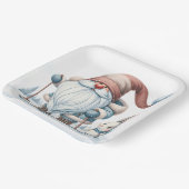 格言でバニーを雪片に乗せたスキー ペーパープレート (傾斜あり)