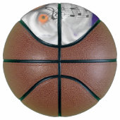 格言で紫色の帽子でクリスマスの歌を歌う – おもしろい バスケットボール (右)