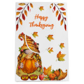 格言とカボチャ ミディアムペーパーバッグ (正面)