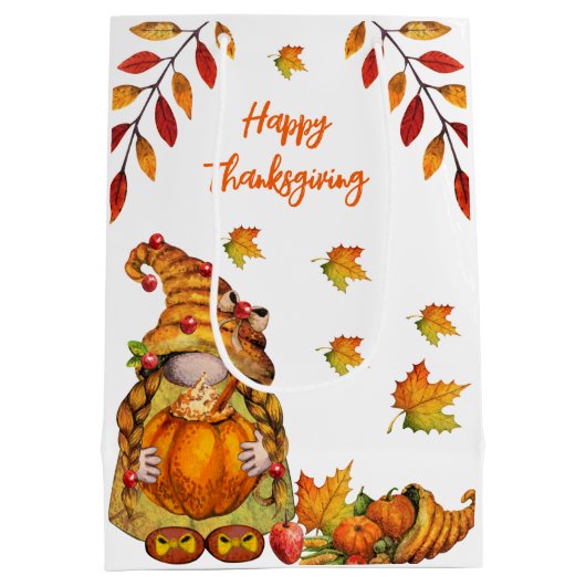 格言とカボチャ ミディアムペーパーバッグ (裏面)