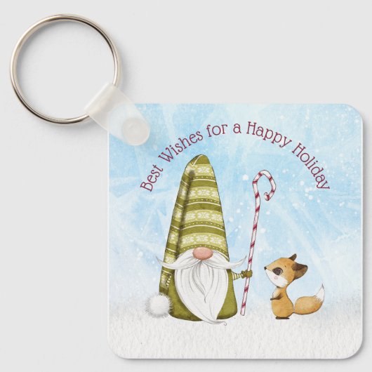 格言とキツネウィズ最高のハッピーホリデーカスタム キーホルダー (正面)