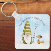 格言とキツネウィズ最高のハッピーホリデーカスタム キーホルダー (正面)