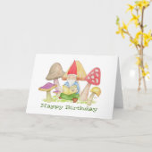 格言とキノコの本の誕生日カード カード (黄色い花)