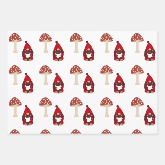 格言とキノコ ラッピングペーパーシート (正面)