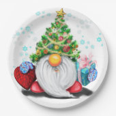 格言とクリスマスツリーハット、贈り物 ペーパープレート (正面)