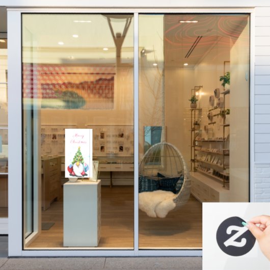 格言とクリスマスツリー帽子の窓の貼り ウィンドウサイン (店舗窓)