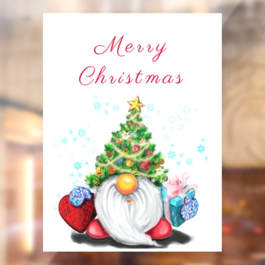 格言とクリスマスツリー帽子の窓の貼り ウィンドウサイン (シート2)