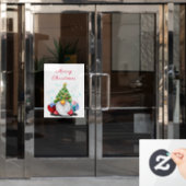 格言とクリスマスツリー帽子の窓の貼り ウィンドウサイン (オフィスドア)