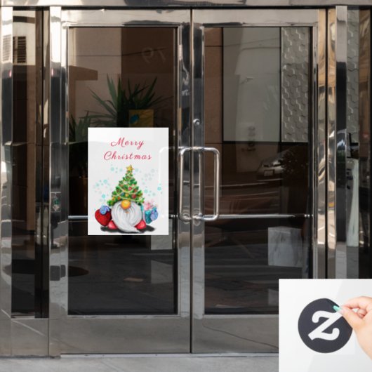 格言とクリスマスツリー帽子の窓の貼り ウィンドウサイン (オフィスドア)