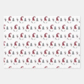 格言とトナカイ、グリッドとドット北欧 ラッピングペーパーシート (正面)