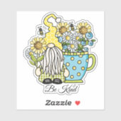 格言とヒマワリ「be kind」カスタム シール (シート)