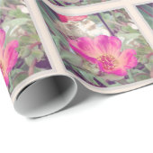 格言とピンクかわいらしの花 ラッピングペーパー (ロールコーナー)