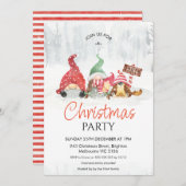 格言とベビーと犬の家族のクリスマスパーティー 招待状 (正面/裏面)