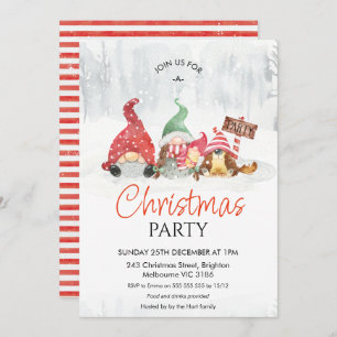 格言とベビーと犬の家族のクリスマスパーティー 招待状