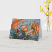 格言とマッシュルームのグリーティングカード カード (黄色い花)